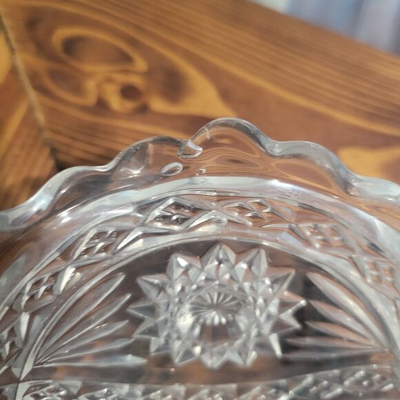 Vintage Imperial Glass-Ohio Hobstar Clear Flared Bowl 7.5" round Gilded Age - Picture 7 of 10